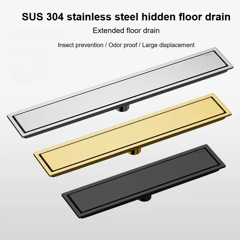 Linear Shower Drain Stainless 304 Tile In - Sifone a pavimento invisibile in acciaio
