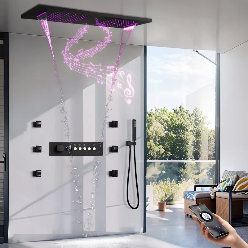 Concealed Thermostatic Shower System Set - Set Doccia a Soffitto Intelligente 36x12