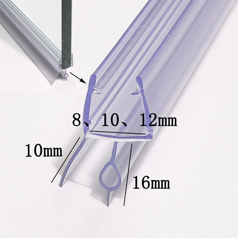 Shower Door Bottom Seal Strip Sweep - 2X50 CM Trasparente doccia striscia di