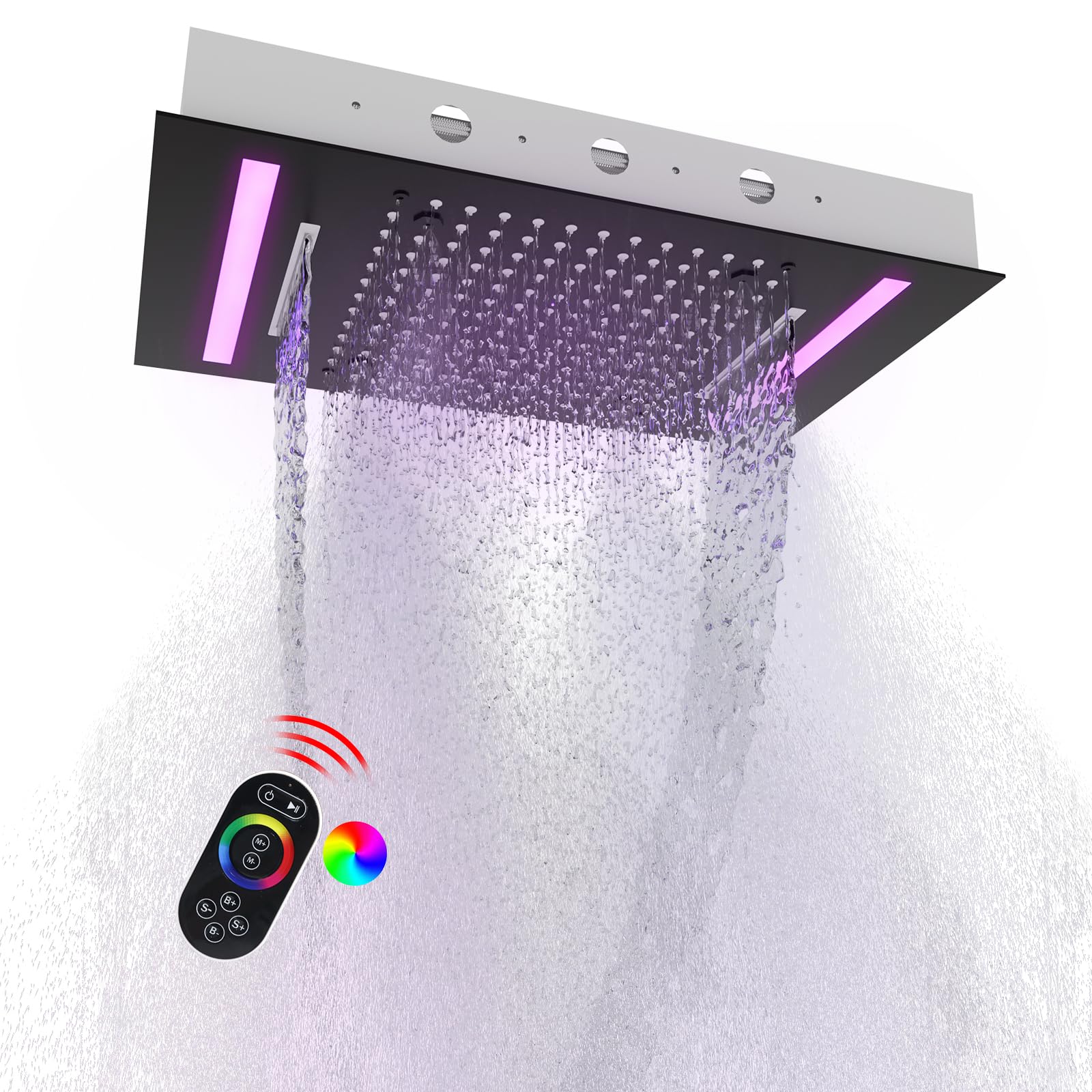 Led Rainfall Shower Head Waterfall - Soffione Doccia Moderno in Acciaio Inox
