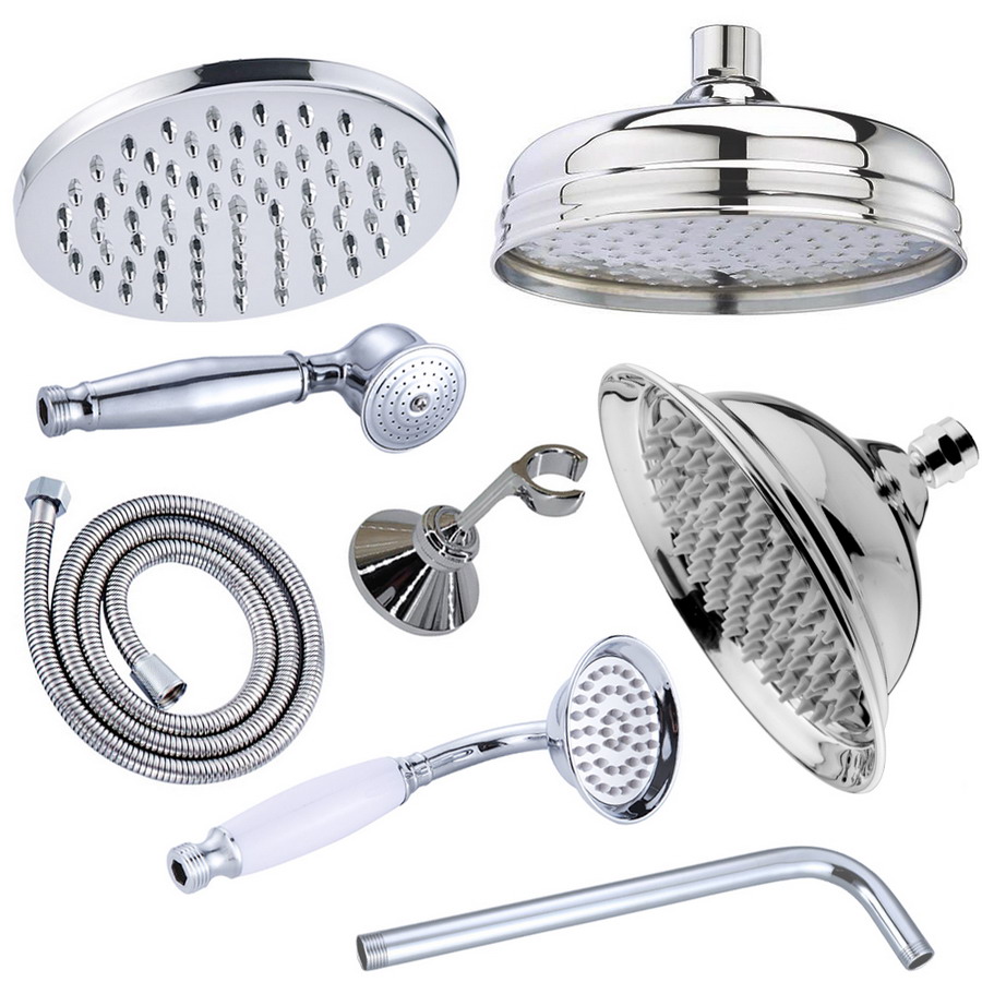 Shower Arm Ceiling Mount Brass Chrome - Soffione doccia a pioggia rotondo da