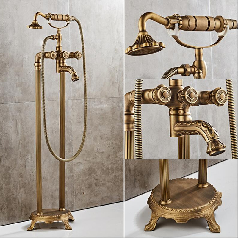 Freestanding Bathtub Filler Faucet Floor - Tuqiu Rubinetto per vasca da bagno