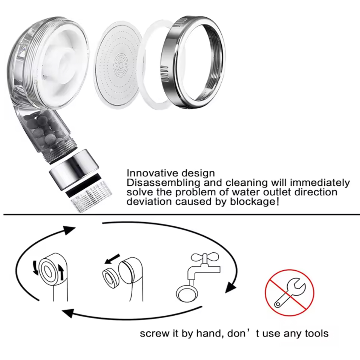 Soffione doccia filtrato da 1  - Handheld Shower Head High Pressure Filter recensione e prezzo
