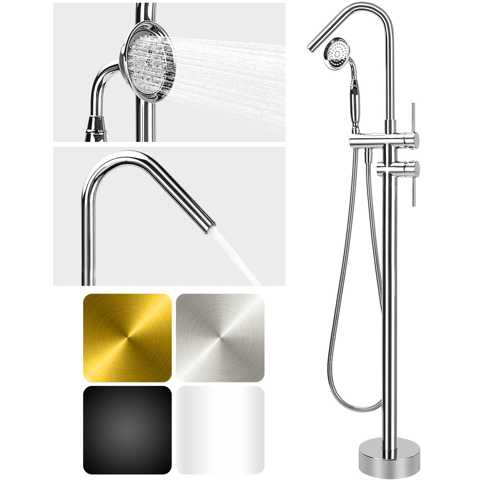 Rubinetto per vasca da bagno i - Freestanding Bathtub Filler Faucet Floor recensione e prezzo