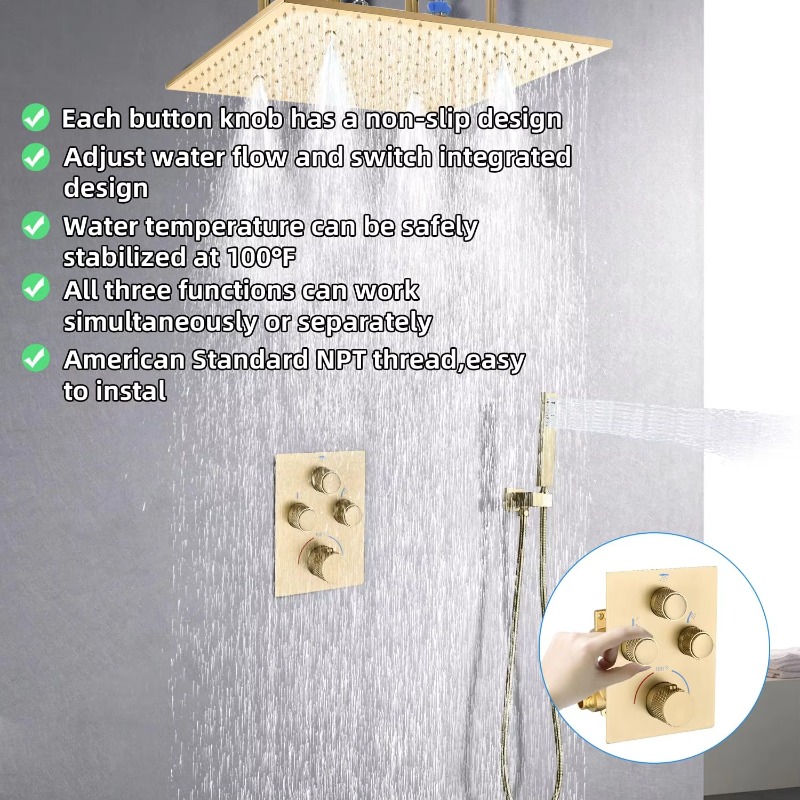 Sistema doccia in ottone e ott - Rainfall Shower Head Ceiling Mount 16 Inch recensione e prezzo