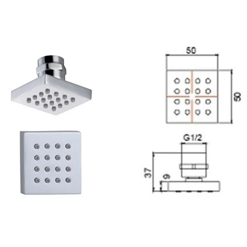Set di Getti Doccia per il Cor - Shower Body Jet Massage Spray Square recensione e prezzo