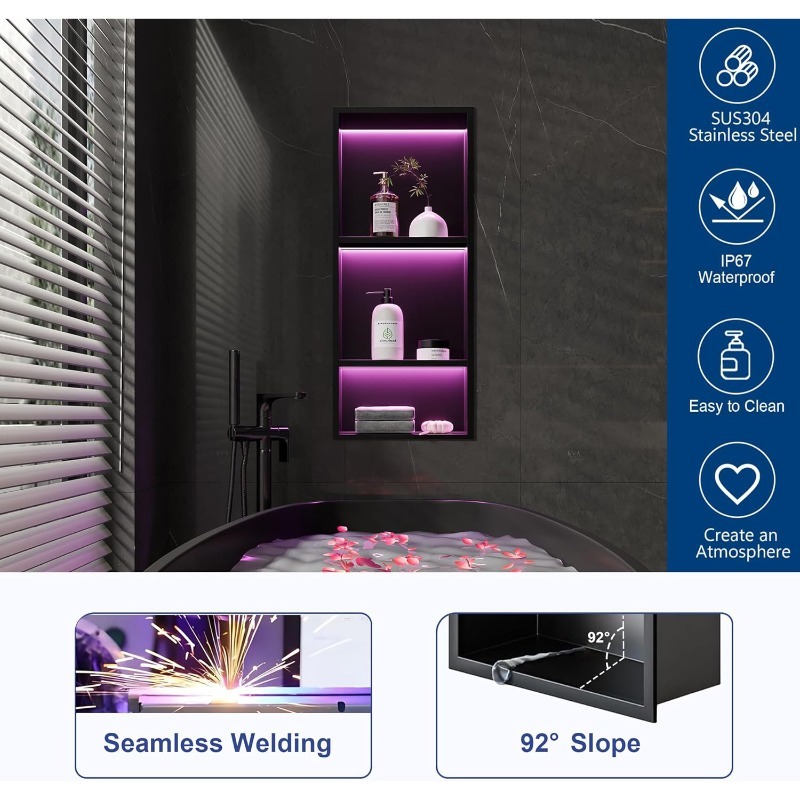 Mobiletto a nicchia in acciaio - Shower Niche Stainless Steel Recessed recensione e prezzo