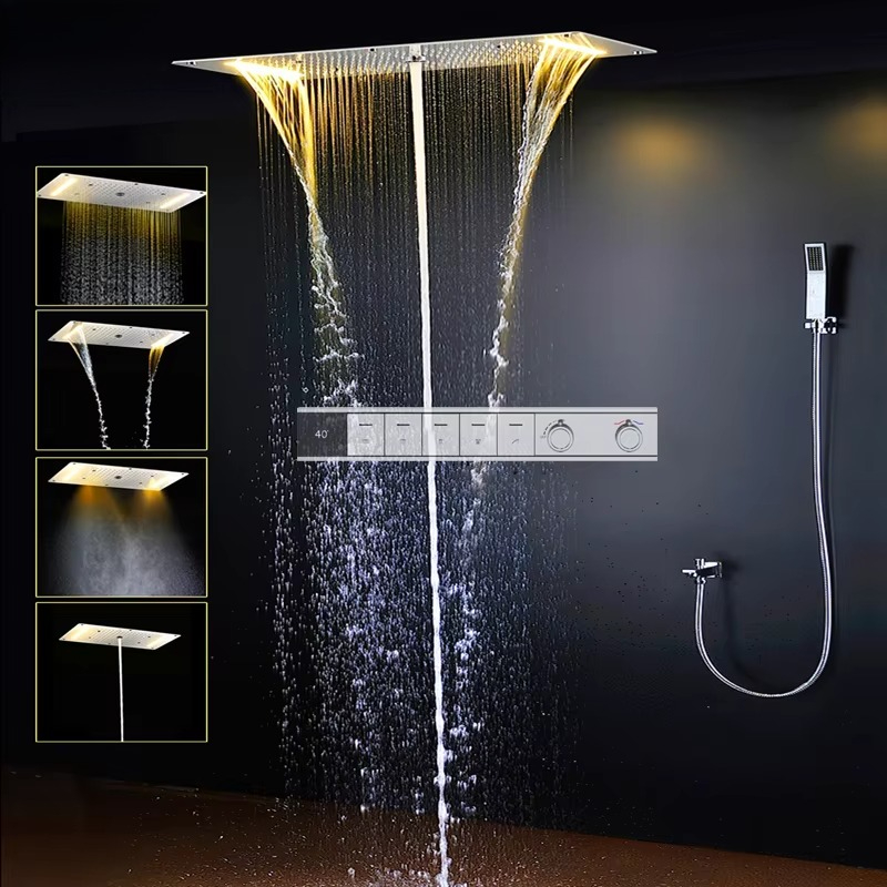 Set Doccia Intelligente LED co - Led Rainfall Shower Head Waterfall recensione e prezzo