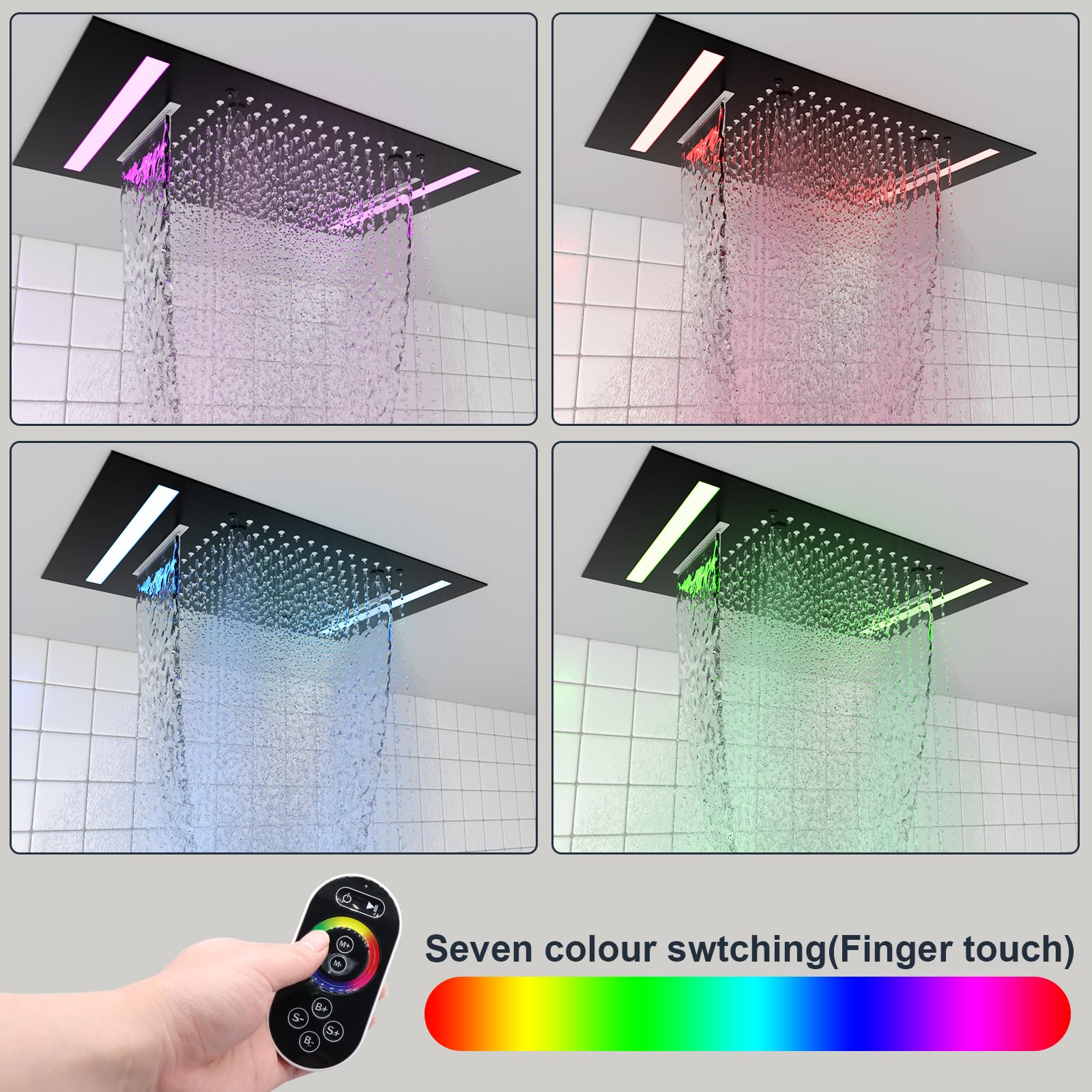 Soffione Doccia Moderno in Acc - Led Rainfall Shower Head Waterfall recensione e prezzo