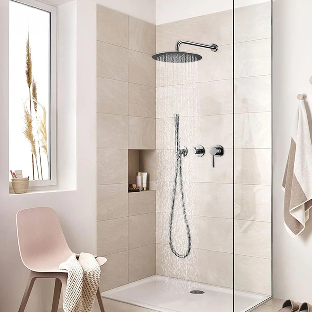 Set Doccia a Incasso 8-16'' co - Shower Arm Ceiling Mount Brass Chrome recensione e prezzo