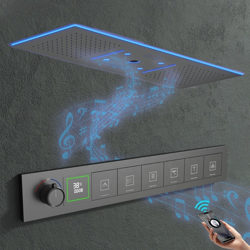 Set Doccia Musicale con LED, S - Led Rainfall Shower Head Waterfall recensione e prezzo