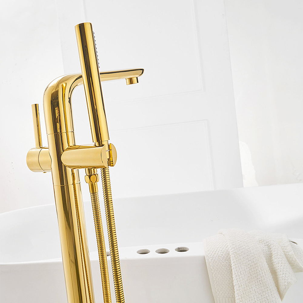 Set di rubinetti per doccia da - Freestanding Bathtub Filler Faucet Floor recensione e prezzo
