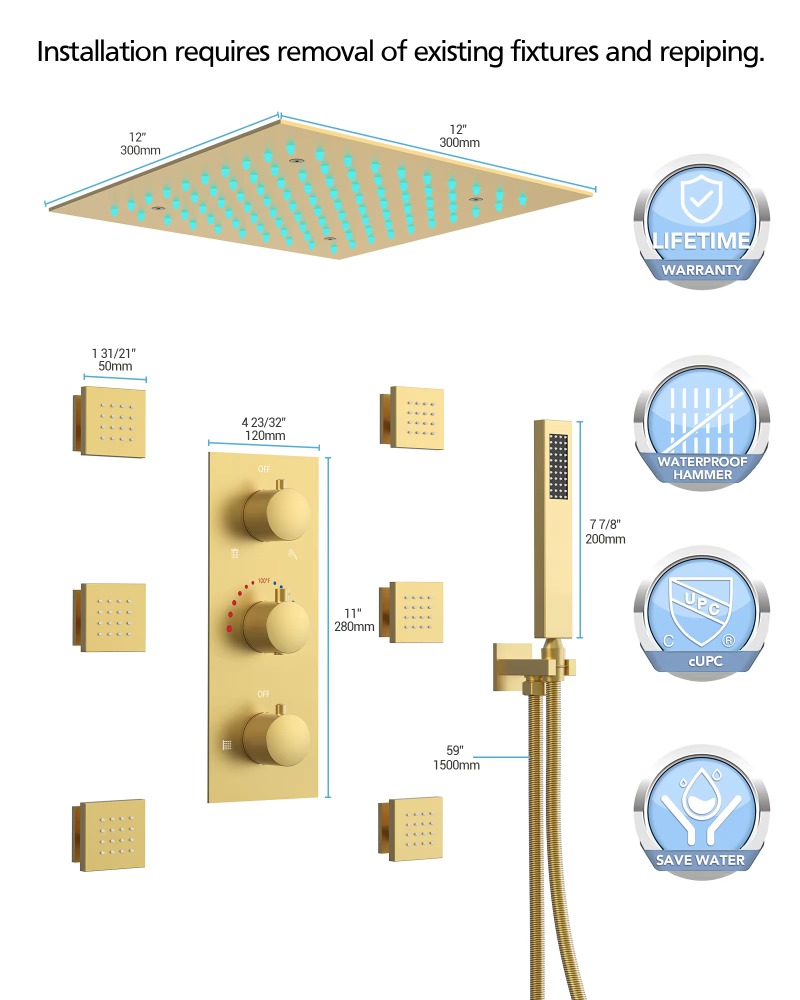 Set doccia termostatico a scom - Concealed Thermostatic Shower System Set recensione e prezzo