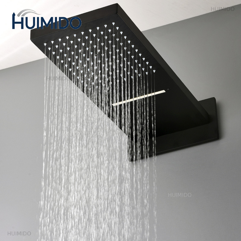 Soffione doccia nero a pioggia - Led Rainfall Shower Head Waterfall recensione e prezzo