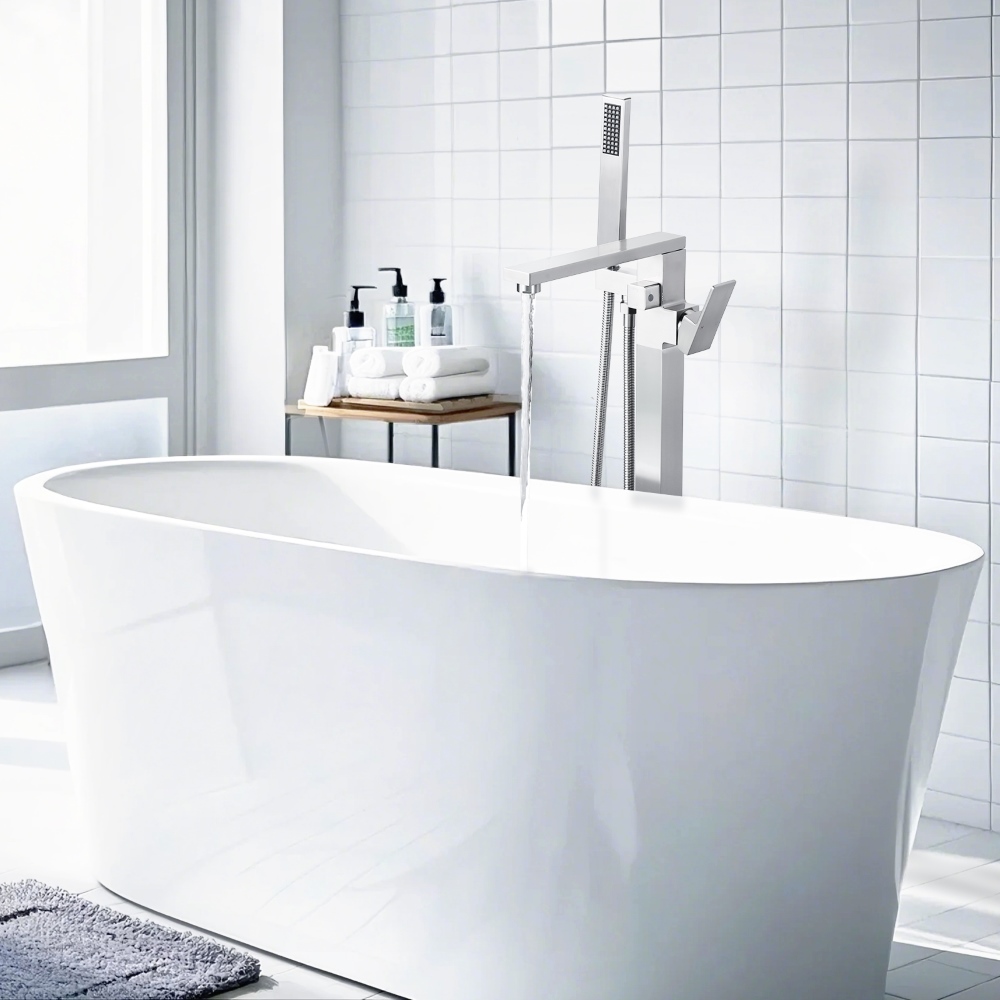 Rubinetto per vasca ad alto fl - Freestanding Bathtub Filler Faucet Floor recensione e prezzo