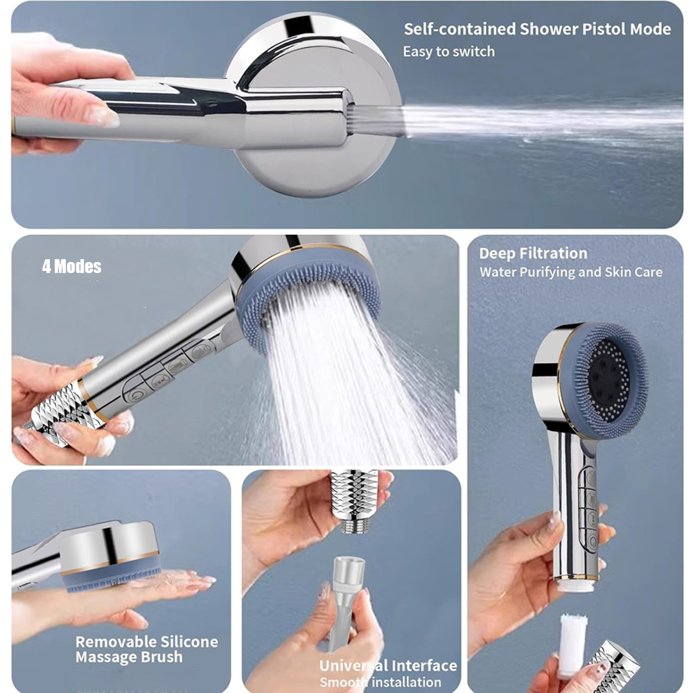 Soffione Doccia a 4 Modalità a - Handheld Shower Head High Pressure Filter recensione e prezzo