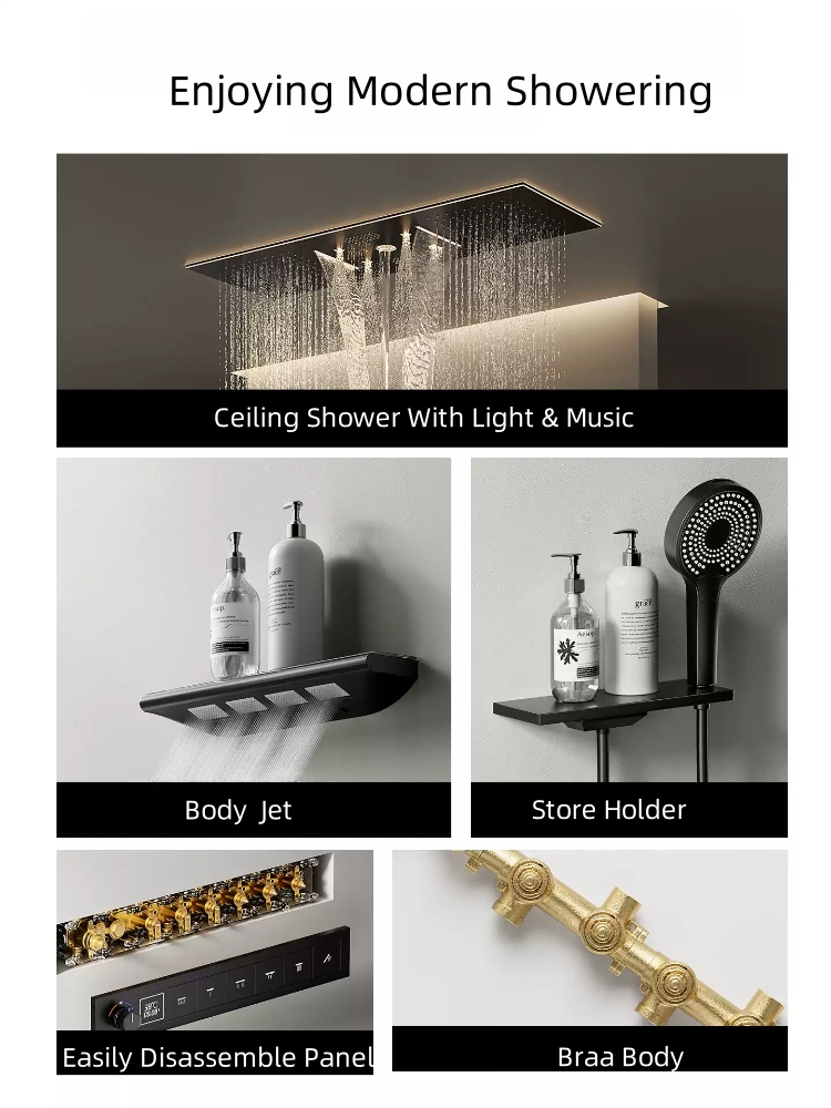 Set completo per il bagno con  - Concealed Thermostatic Shower System Set recensione e prezzo