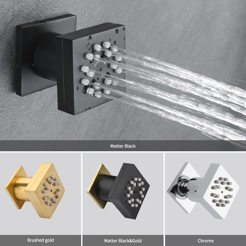 2 funzioni Solid Brass Body Sh - Shower Body Jet Massage Spray Square recensione e prezzo