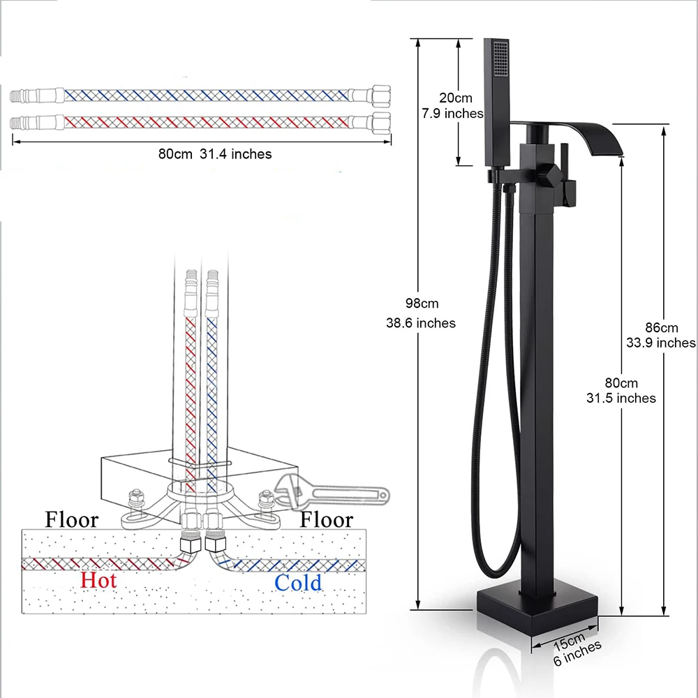 Rubinetto da pavimento per vas - Freestanding Bathtub Filler Faucet Floor recensione e prezzo